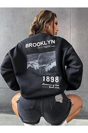Kadın Brooklyn Baskılı Sweatshirt