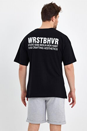 Erkek Wrstbhvr Studio Baskılı Oversize T-shirt