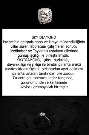 SKY DIAMOND gümüş tek taş yüzük 