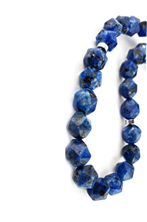 Lapis Lazuli Taşlı Çelik Püsküllü Tasarım Doğal Taş Tesbih 