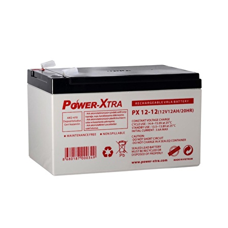 Power-Xtra 12V 12Ah Bakımsız Akü