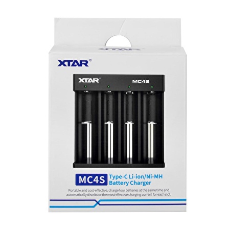 Xtar MC4S - Taşınabilir Li-ion Pil Şarj Cihazı - 4lü