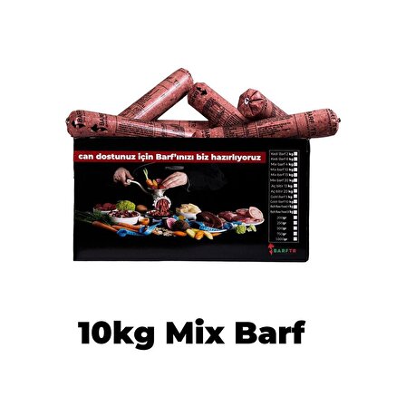 Bomba Paketi 10 Kg Mix Barf Köpek Maması, 350 Gr Fıstık Ezmesi Ödül Maması,1000 Gr Yumurta Kabuğu Tozu./3'ü Bir Arada