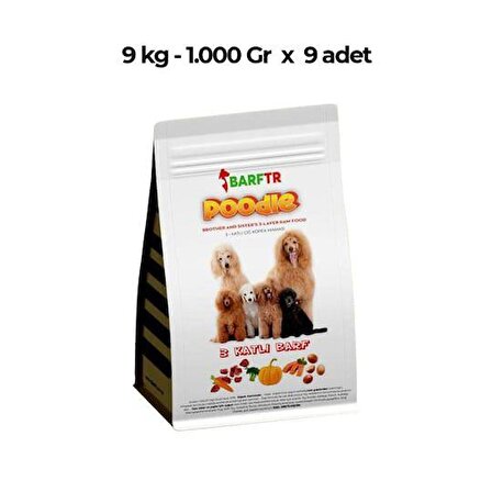 3 Katlı Barf Köpek Maması 9 Kg 1000 gr Tekli Ambalajlarda