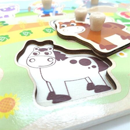 Tooky Toy Ahşap Çiftlik Hayvanları Puzzle