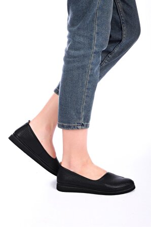 Kadın Hakiki Deri Comfort Ayakkabı Siyah