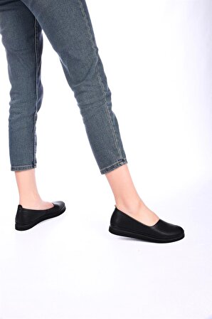 Kadın Hakiki Deri Comfort Ayakkabı Siyah