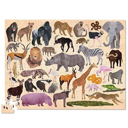 Crocodile Creek Puzzle - 100 Parça - Vahşi Hayvanlar