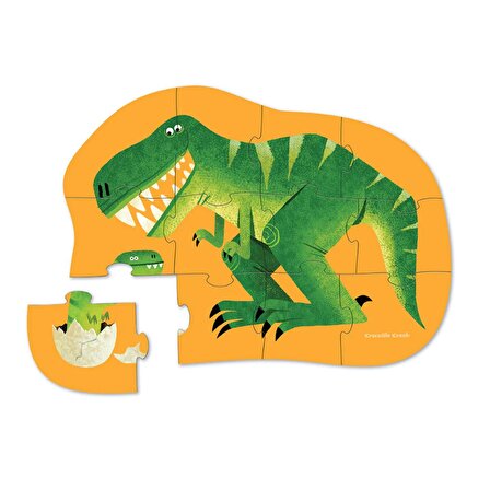 Crocodile Creek Dinozor Ve Yavrusu 4+ Yaş Büyük Boy Puzzle 12 Parça