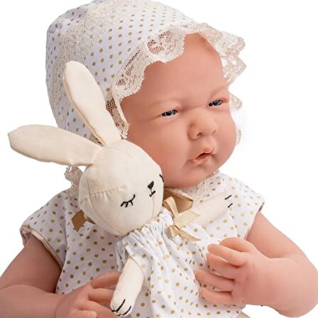 Berenguer Gerçekçi Yenidoğan Oyuncak Kız Bebek 39 cm - Beyaz Hırka ve Tavşanlı