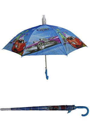 Marlux Bardaklı Korumalı Erkek Çocuk Mavi Baskılı Şemsiye M21MARCE2R001