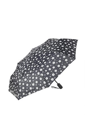 Marlux Siyah Çiçek Desenli Tam Otomatik  Kadın Şemsiye M21MAR706R002