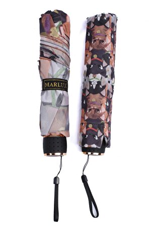 Marlux Kedi Desenli 8 Telli Manuel Rüzgara Dayanıklı Şemsiye M21MAR601R01