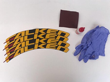 Falken Sarı Kalıcı Lastik Yazısı Falken Sticker 8 Kit Büyük Boy