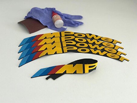 M Power Sarı Kalıcı Lastik Yazısı Mopar Sticker 8 Kit