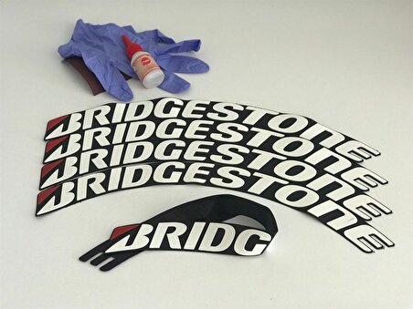 Bridgestone Beyaz Kalıcı Lastik Yazısı Bridgestone Sticker 8 Kit Büyük Boy