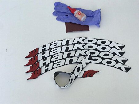 Hankook Beyaz Kalıcı Lastik Yazısı Hankook Sticker 8 Kit Büyük Boy