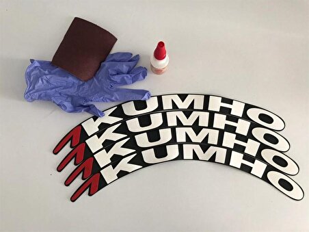 Kumho Beyaz Kalıcı Lastik Yazısı Kumho Sticker 8 Kit Büyük Boy
