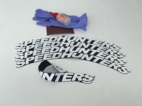 SpeedHunters Beyaz Kalıcı Lastik Yazısı SpeedHunters Sticker 8 Kit Büyük Boy