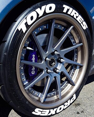 Toyo Tires Proxes Beyaz Kalıcı Lastik Yazısı Toyo Tires Proxes Sticker 8 Kit Büyük Boy