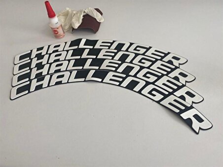 Charger Beyaz Kalıcı Lastik Yazısı Charger Sticker 8 Kİt