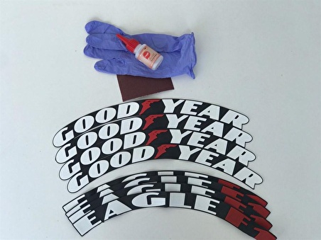 Good Year Eagle F1 Beyaz Kalıcı Lastik Yazısı Good Year Eagle F1 Sticker 8 Kİt