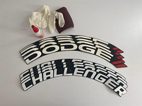 Dodge Challenger Beyaz Kalıcı Lastik Yazısı Dodge Challenger Sticker 4 Kit