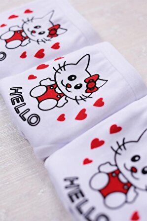 Gümüş 3'lü Kız Çocuk Hello Kitty Desenli Slip Külot