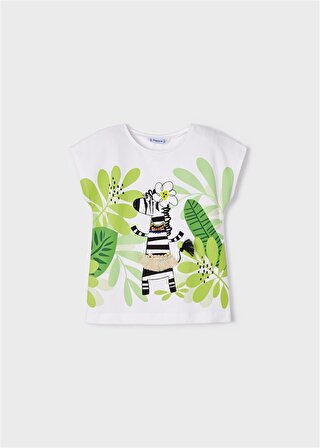 Mayoral Kız Çocuk Zebra Baskılı Kolsuz Tshirt