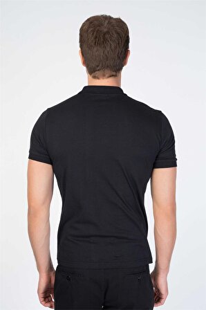 Centone Siyah Regular Fit Polo Yaka T-Shirt