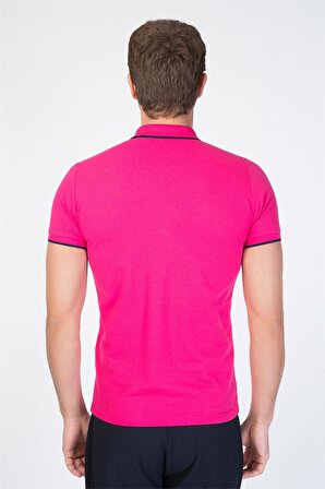 Centone Fuşya Slim Fit Polo Yaka T-Shirt