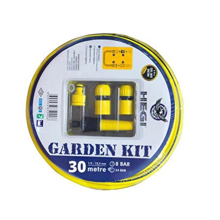 Hegi Garden Kit 30mt 1/2" 12.5 mm(Bahçe Hortumu)