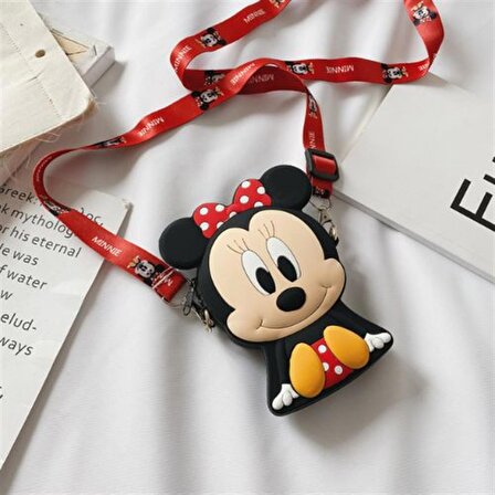 Minnie Mouse Tasarım Silikon Omuz Askılı Çanta