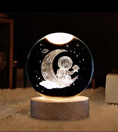 Büyük Boy Astronort Tasarımlı Kristal Küre 