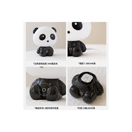 Sevimli  Panda Dokunmatik  Çocuk Odası Gece Lambası 