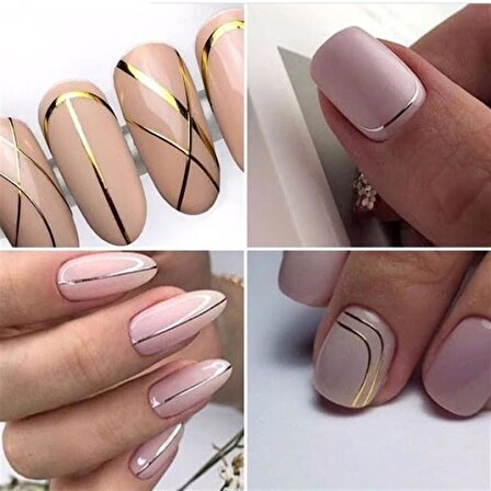 Nail art Yapışkan şerit 1metre Simli kırmızı ince