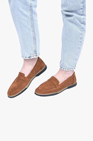 Sosela 78-01-70003 Kadın Süet Taba Loafer