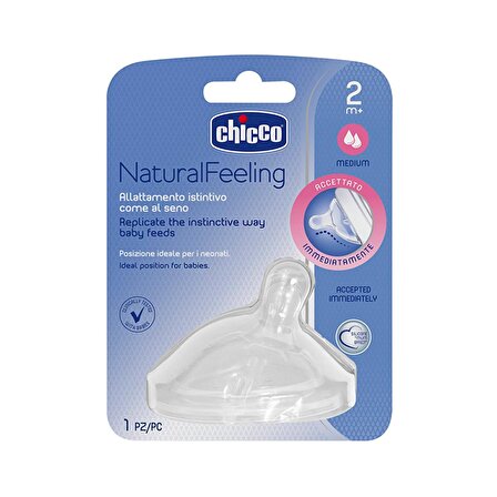 Chicco Natural Feeling Biberon Emziği 2 Ay+ Medium 1 Adet