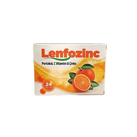 Lenfozinc Portakal, C Vitamini, Çinko 24 Pastil