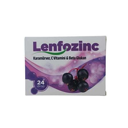 Lenfozinc Karamürver, C, Beta Glukan İçeren Pastil 24 Adet