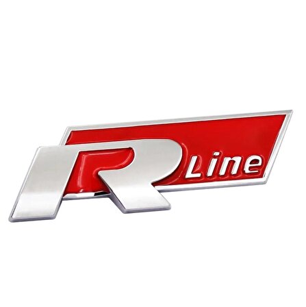 Volkswagen R Line 3D Metal Arma Amblem Logo Arka Kırmızı
