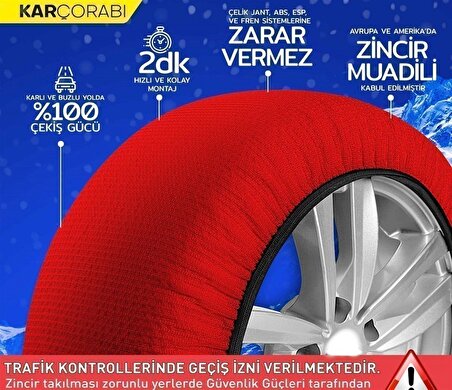  Kar Çorabı 185/65/14  Ebat Uyumlu 2 ADET