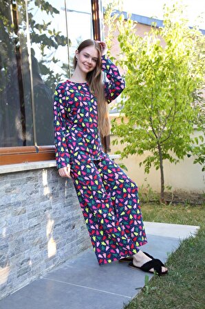 Akbeniz Kadın Penye Bol Paça Pijama Takım 4123
