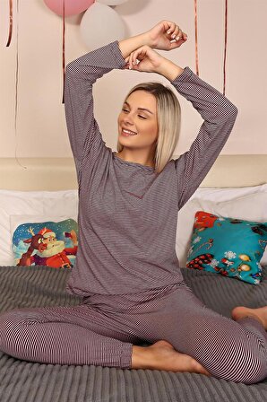 Akbeniz Kadın Uzun Kol Penye Pijama Takım 4172
