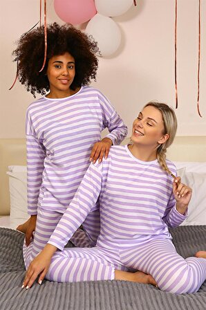Akbeniz Kadın Uzun Kol Penye Pijama Takım 4175