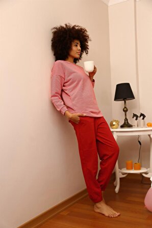 Akbeniz Kadın Uzun Kol 3 İplik Penye Pijama Takım 4184