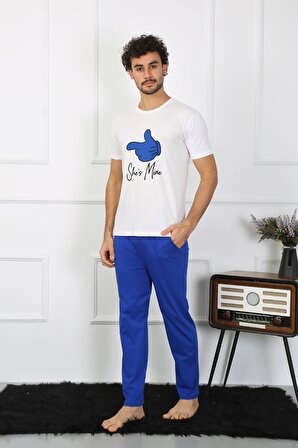 Akbeniz Erkek Pamuk Penye Sevgili Kombini Pijama Takımı Beyaz 50129 Tek Takım Fiyatıdır