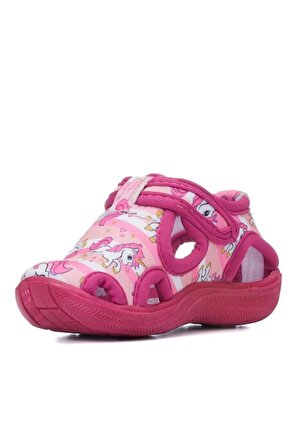 Pembe Unicorn Desenli Kız Çocuk Ev/Kreş Ayakkabısı