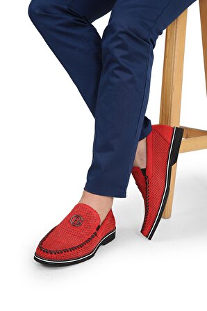  Kırmızı Nubuk Erkek Klasik Ayakkabı 023-080