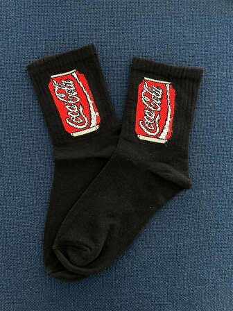 Cola Unisex Siyah Kolej Çorap